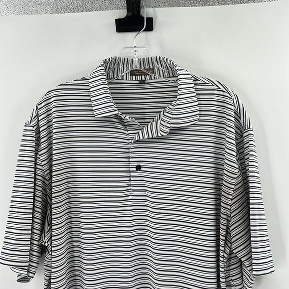Peter Millar Men's Summer Comfort Short Sleeve Polo - Navy/Silver/White - Large - Picture 2 of 7